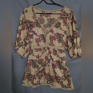 Old Navy Beige Floral Blouse